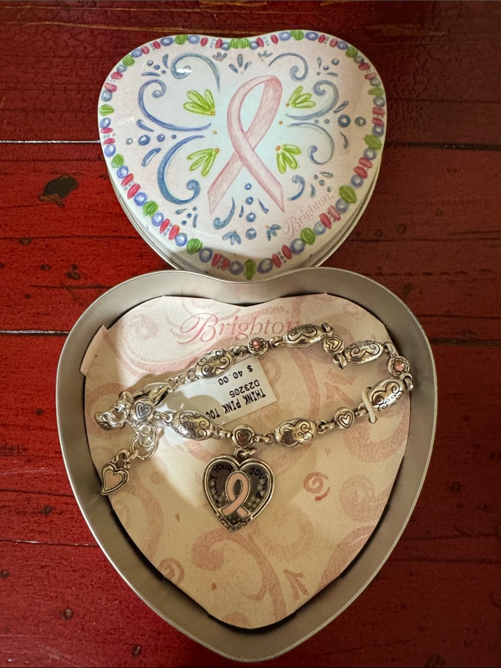 Brighton’s original Think Pink Too breast cancer awareness bracelet.
